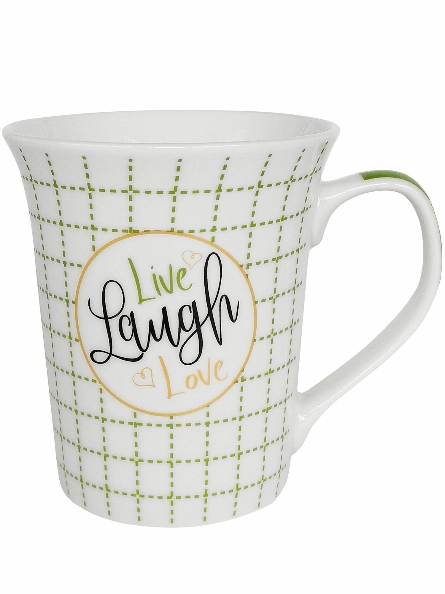 Кружка для чая и кофе керамическая 350мл, с надписью Life/Love — фото 1