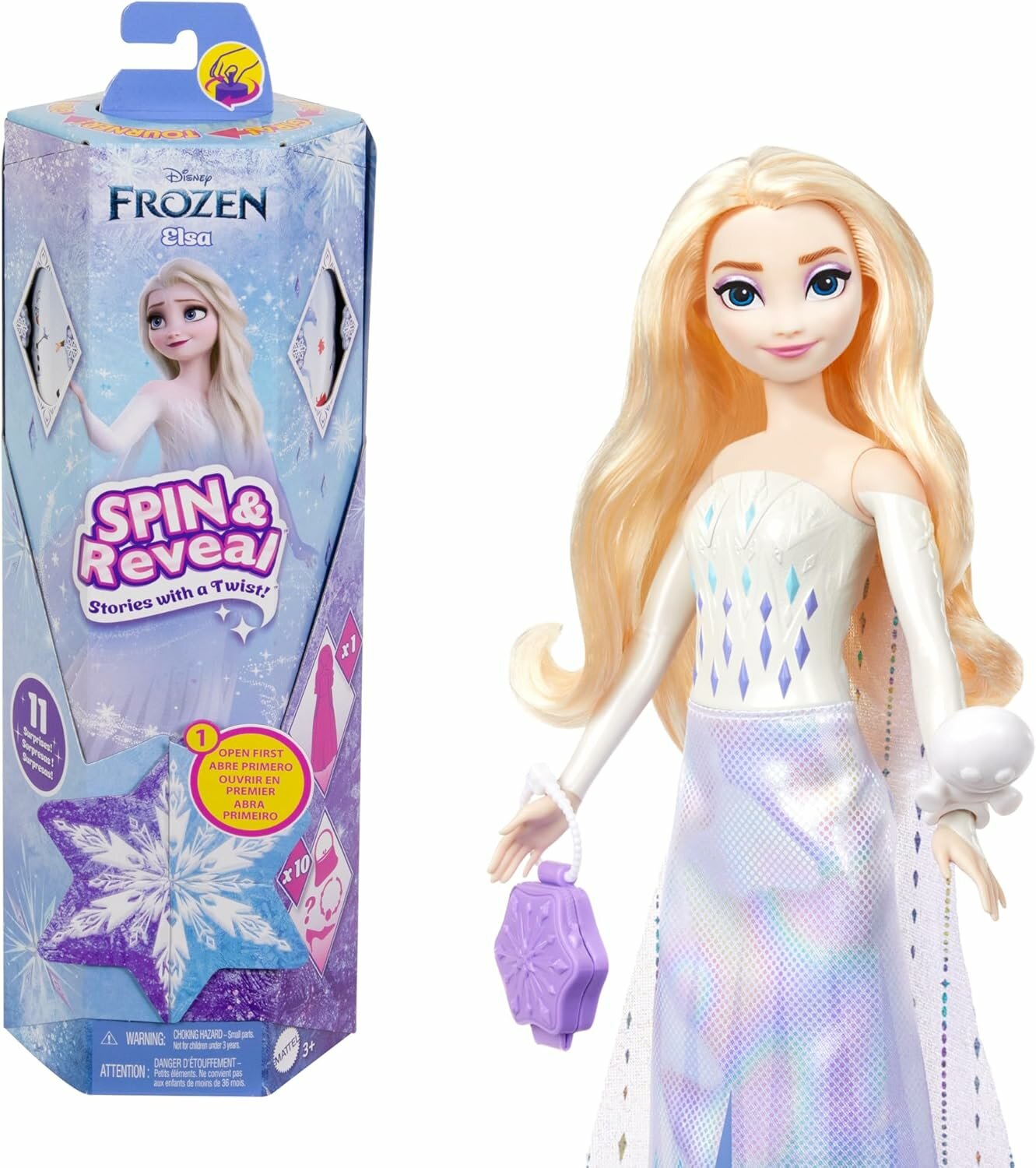 Набор Mattel Disney "Frozen", с куклой, 11 сюрпризов, Spin & Reveal