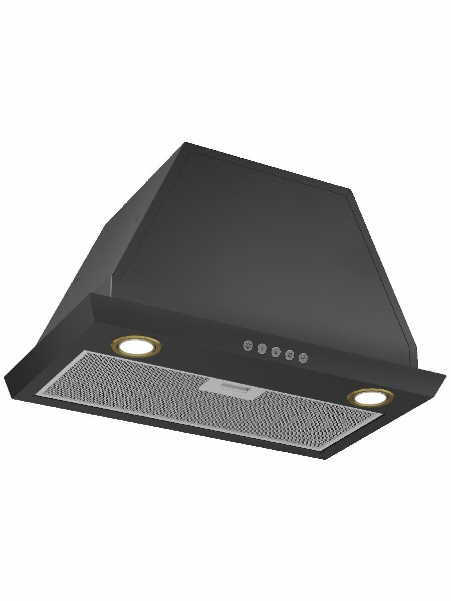 Вытяжка врезной блок Elikor 52П-650-Э3Д, 52 см, 650 м³/ч, 3 скорости, отвод и рециркуляция, таймер, 2 лампы, черный