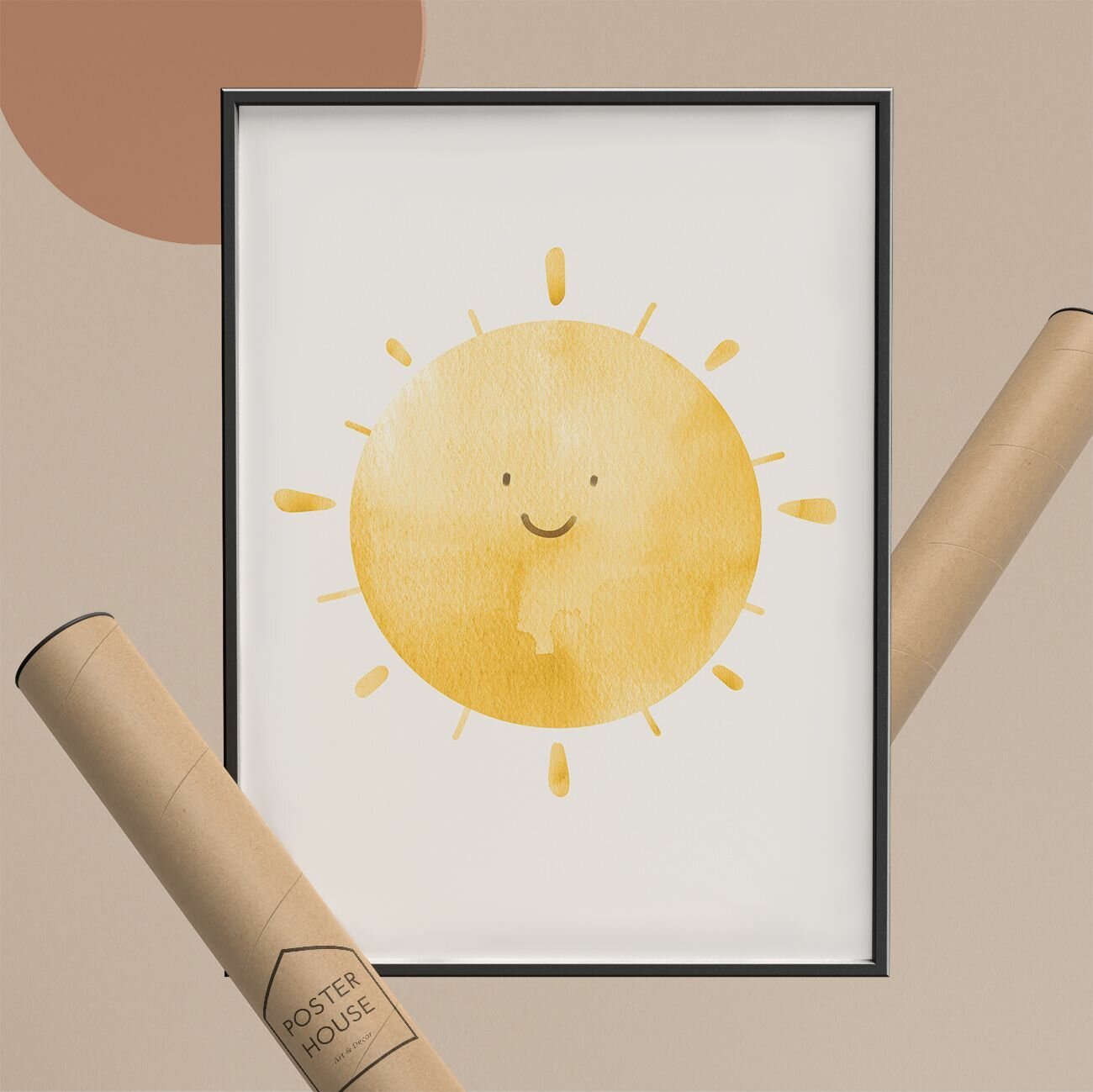 Постер Детский Солнышко 30х40 см без рамы/ Минималистичный эстетичный плакат в детскую