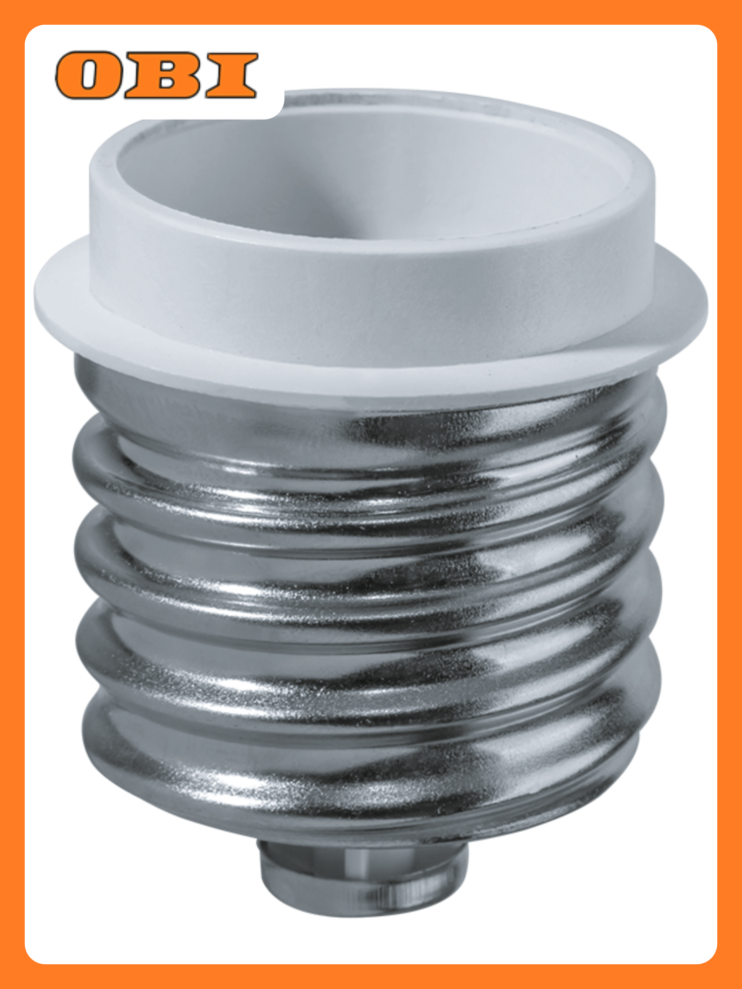 Переходник Navigator, с E40 на E27, хром, ударопрочный пластик ПБТ, 1 шт