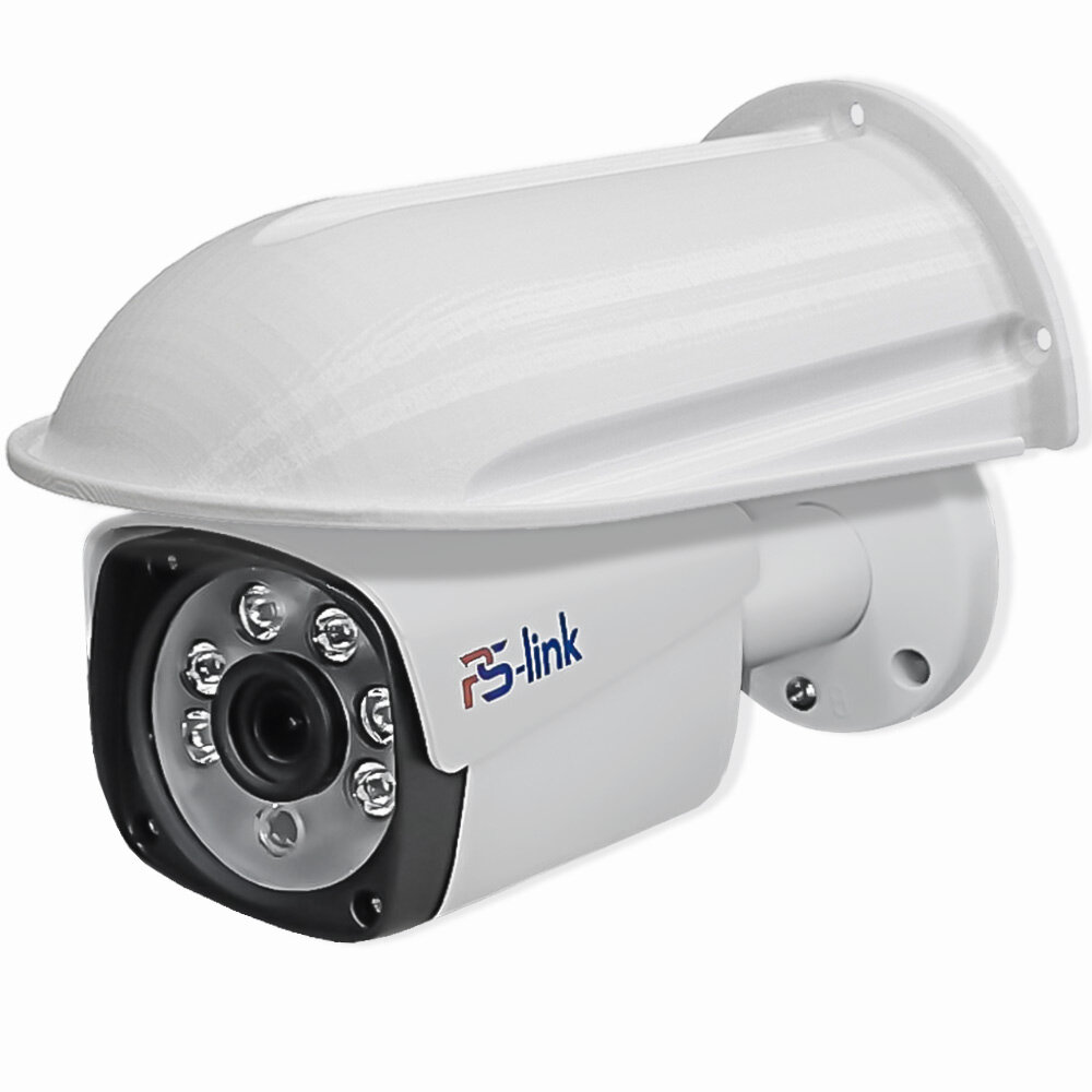 Цилиндрическая камера видеонаблюдения с защитным козырьком AHD 2MP 1080P PS-link AHD102 + Cover-LD White