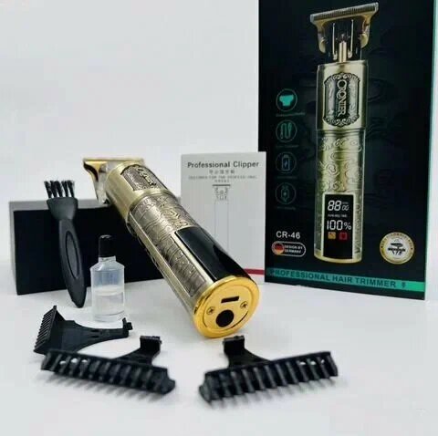 Триммер для бороды, усов, бровей Cronier CR-46 Professional, золотистый — фото 1