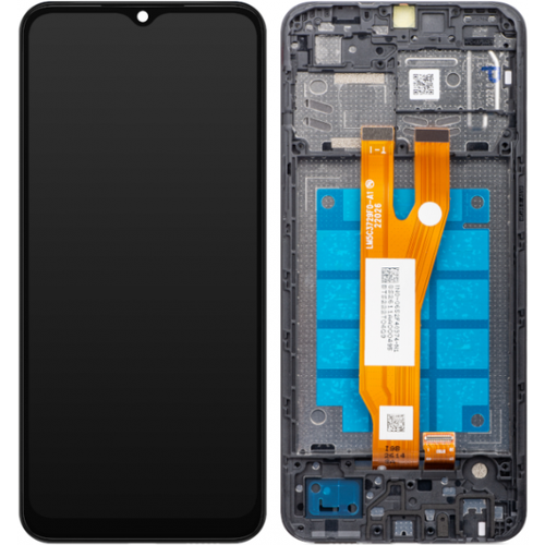 Дисплей для телефона Samsung Galaxy A03 Core, A032F, модуль с рамкой, черный, 1 шт