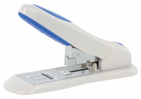 Степлер Brauberg Heavy Duty Pro, мощный, № 24/6-23/15, до 100 листов, эргономичный, серо-синий
