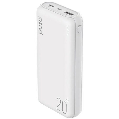 Внешний аккумулятор PERO PB04 20000 мАч USBUSB - C 3А быстрая зарядка индикатор белый 248900₽