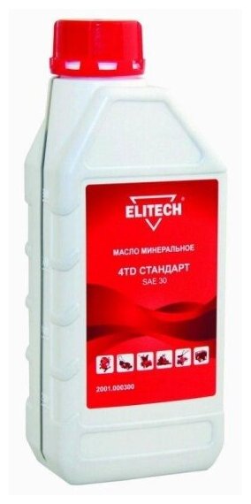 Стандарт масло Elitech 4ТD минеральное для 4-х такт. двигателей воздушное охлаждение, 1л