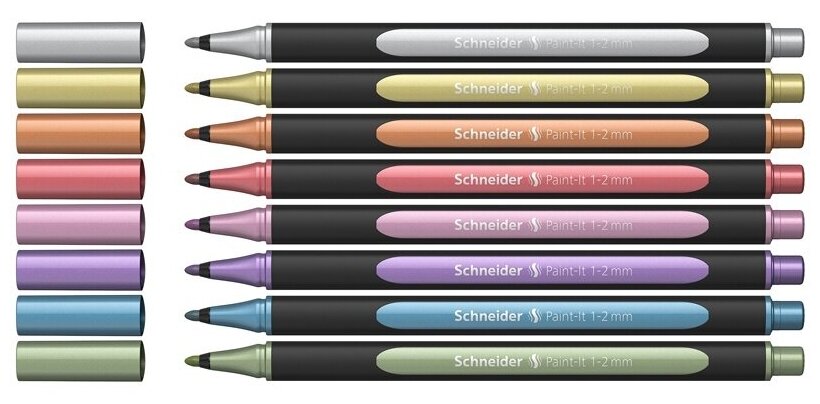 Набор капиллярных ручек Schneider металлизированные, Paint-It 020 8 цветов, 1-2 мм (ML02011502)