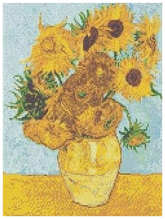Рисунок на ткани Каролинка "Ван Гог. Ваза с подсолнухами", 27x33,7 см