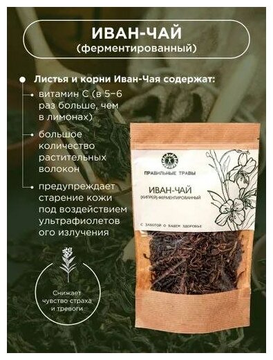 Иван-чай правильные травы ферментированный 70г иван чай травяной Кипрей