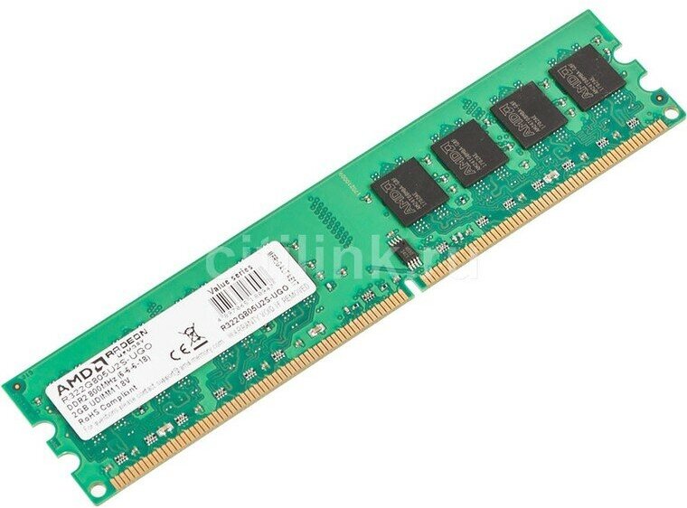 Память DIMM DDR2 PC-6400 AMD Radeon Value Series, 2Гб, 1.8 В