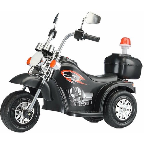 Электромотоцикл детский, звук мотора, звук сирены, свет фар. R0001 (цвет черный)
