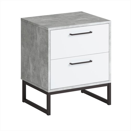 Тумба офисная, тумба прикроватная Лофт LOFT №5, Ателье бетон светлый, Ш50хВ58хГ40 см, для дома, дачи, офиса, в гостиную, кабинет, спальню