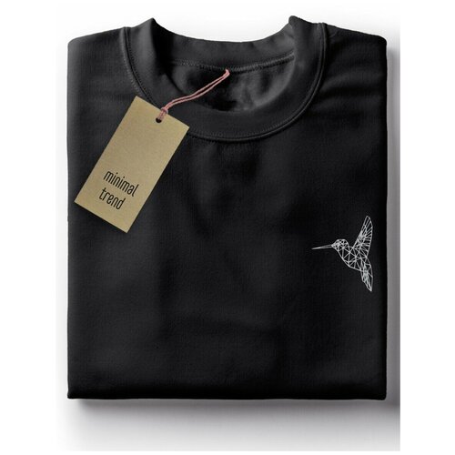 фото Мужская футболка черная, minimal trend, белый на черном - 339