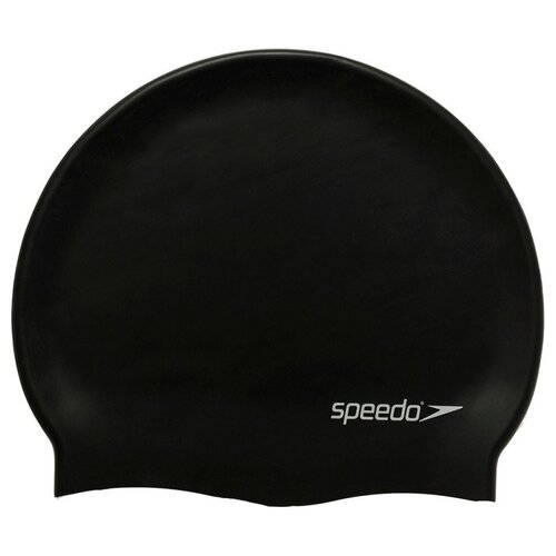 шапочка для плав speedo plain molded silicone cap арт 8 709842610 синий Шапочка для плавания Speedo Plain Flat Silicone Cap, черный