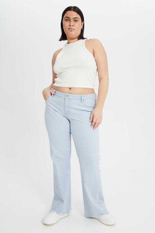 Расклешенные низкие джинсы H&M 90-х - светло-синий - 58