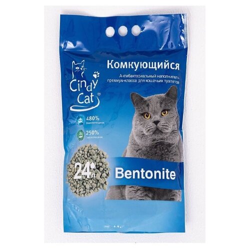 Комкующийся наполнитель Cindy Cat Bentonite 5кг (24л)/ 2 шт.