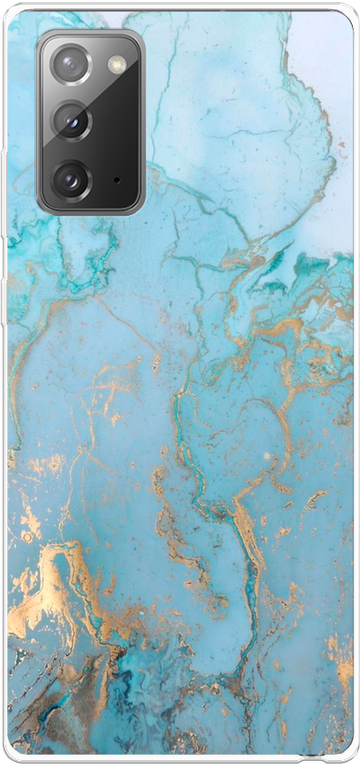Силиконовый чехол на Samsung Galaxy Note 20 / Самсунг Галакси Ноут 20 Голубой мрамор рисунок