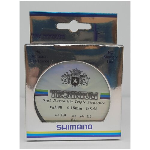 Леска SHIMANO technium 0.18 мм. 3.9 кг. 100 м.