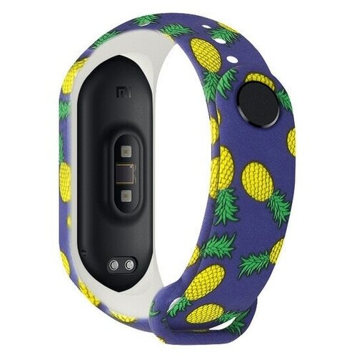 Силиконовый ремешок для фитнес-браслета Xiaomi Mi Band 3/4 ананасы