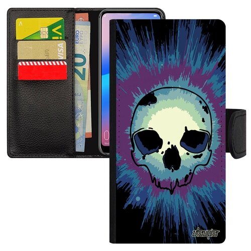 фото Чехол-книжка на смартфон galaxy a50, "череп" готичный кость utaupia