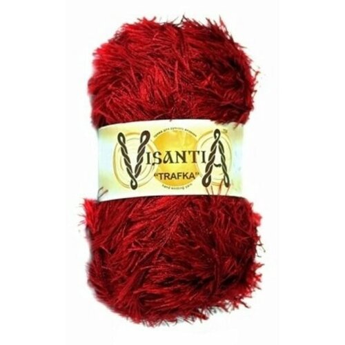 Пряжа Visantia Trafka темно-красный (24), 100%полиэстер, 150м, 100г, 1шт