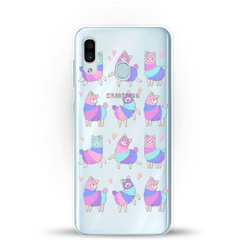 фото Силиконовый чехол цветные ламы на samsung galaxy a20 andy & paul
