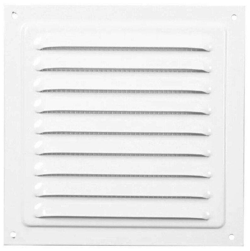 фото Решетка Вентс 125х125 мм МВМ125С, с сеткой метал. белая