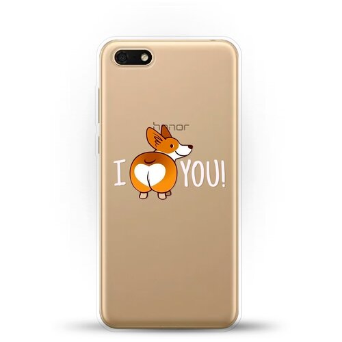 фото Силиконовый чехол love корги на huawei y5 prime (2018) andy & paul