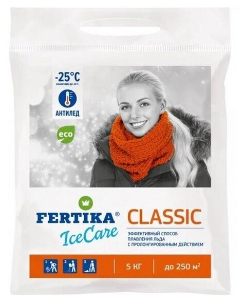 Противогололедный реагент FERTIKA IceCare Classic