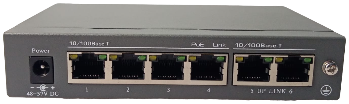 Коммутатор HTV-POE3042 4 портовый PoE 10/100 Mbps + 2 UpLink порта