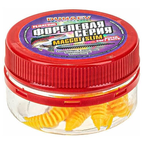 Приманка DT-MAGGOT-SLIM 40мм-7шт цвет желтый форелевая серия 350₽