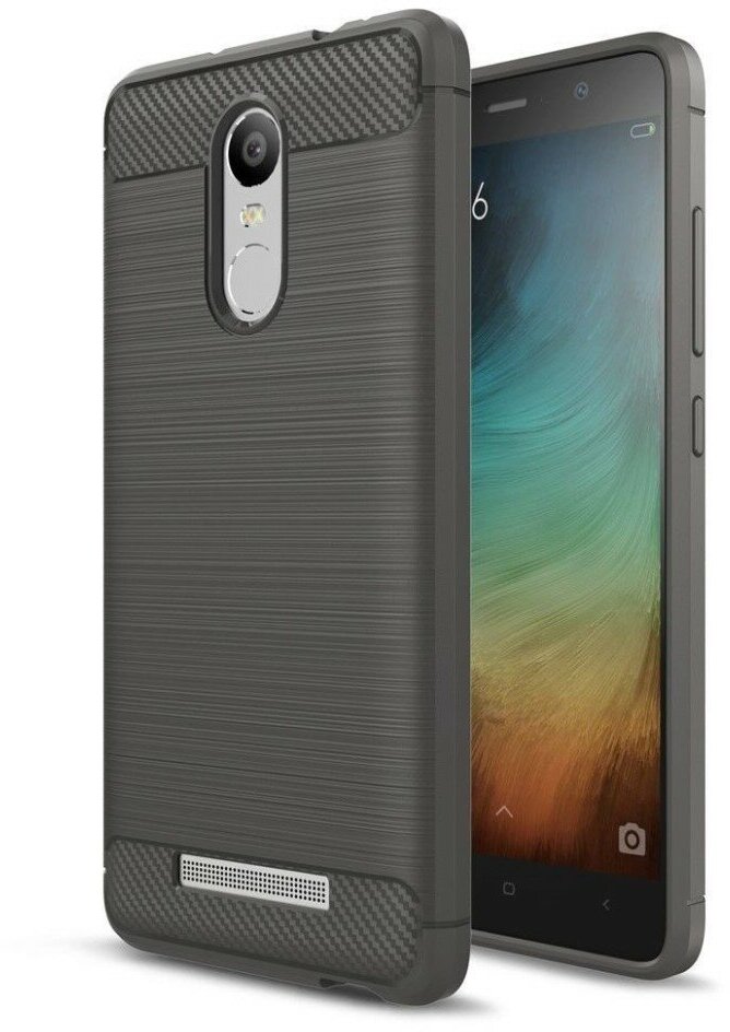 Накладка Carbon Fibre для Xiaomi Redmi Note 3 / 3 Pro (серый)