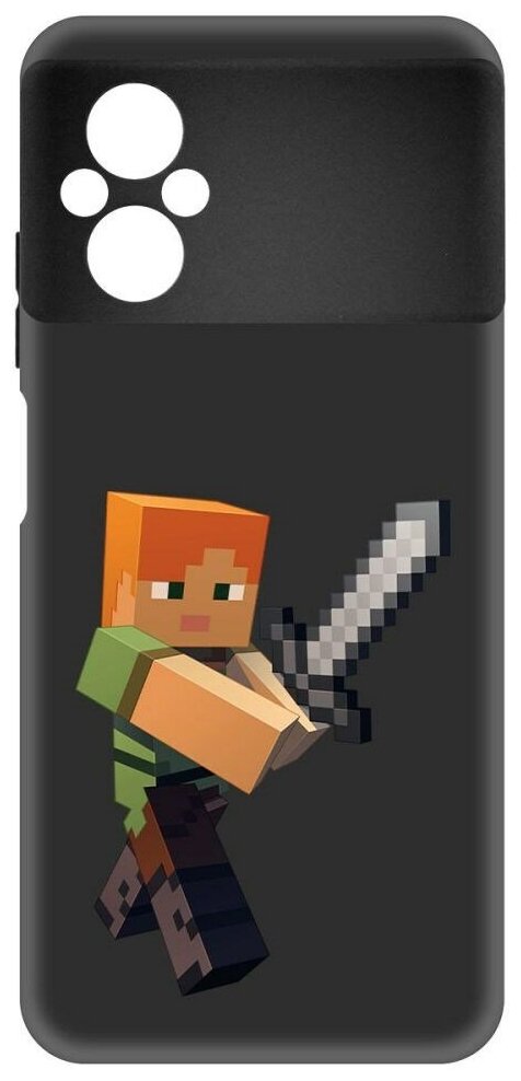 Чехол-накладка Krutoff Soft Case Minecraft-Алекс для Xiaomi Poco M5 черный