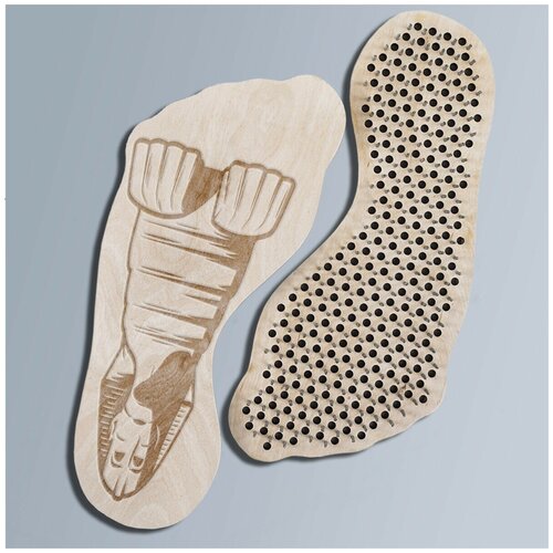 фото Доска для йоги садху с гвоздями в форме стопы сфинкс - 3561 wood art