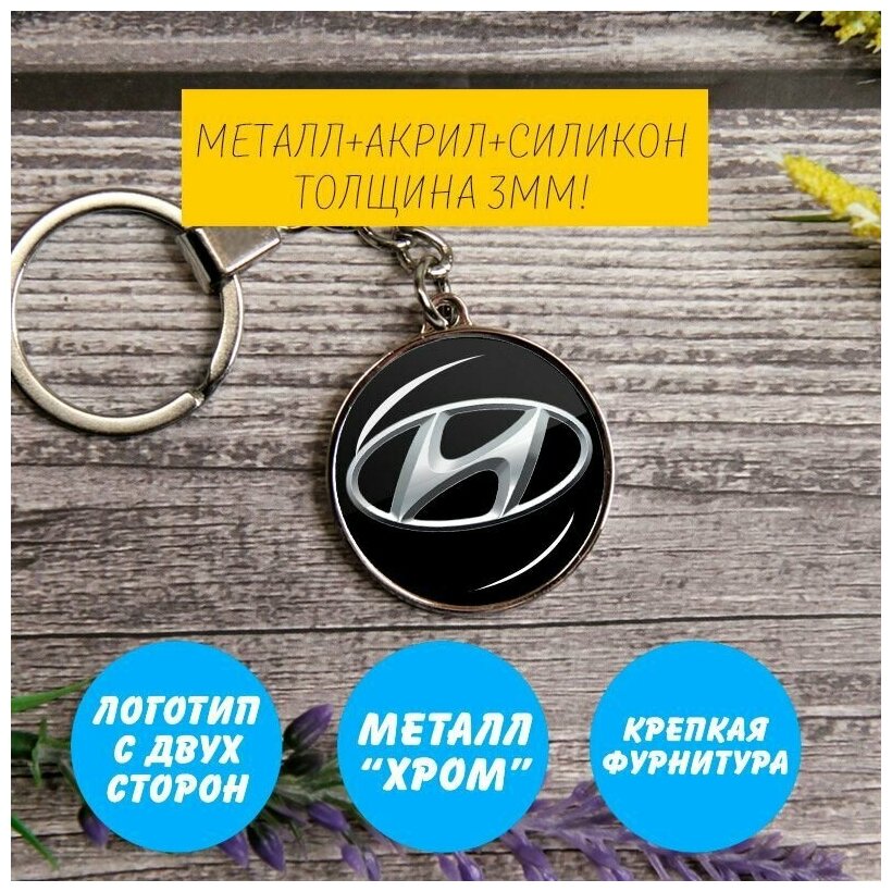 Брелок на ключи Hyundai (Круглый)