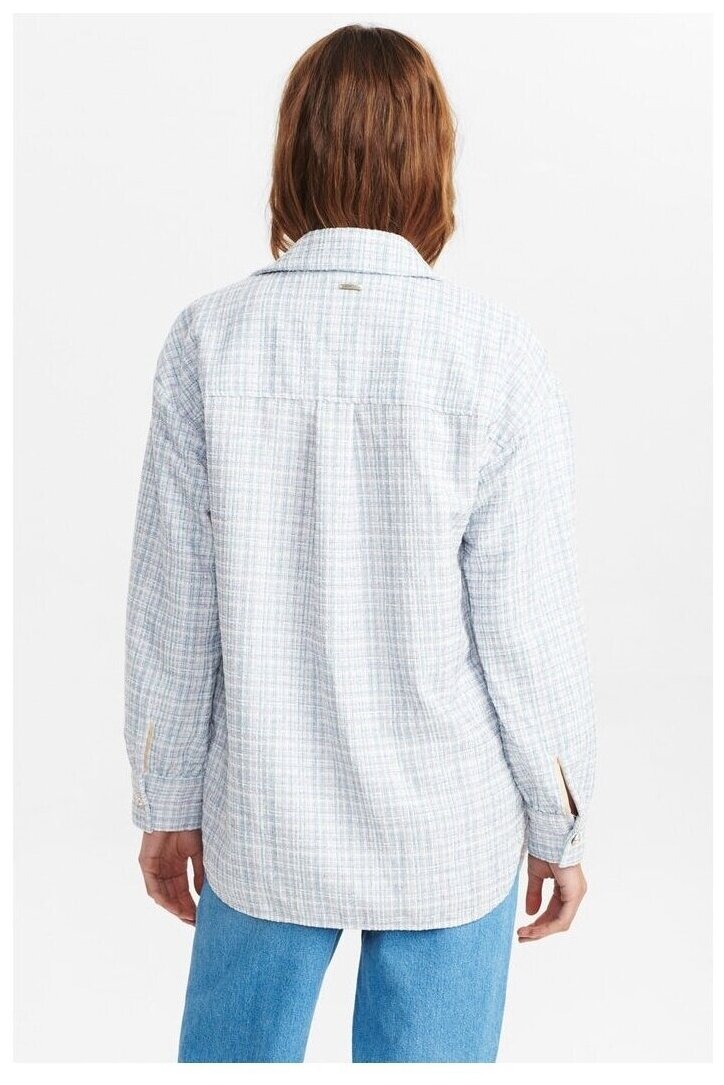 Рубашка NUMPH, размер 40EU(L), голубой/белый — фото 1