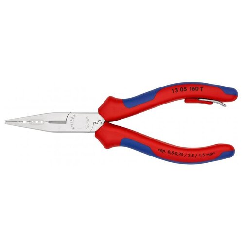 Knipex 13 05 160 T красный/синий бокорезы knipex 7005160t хромированные 160 mm со страховочным креплением