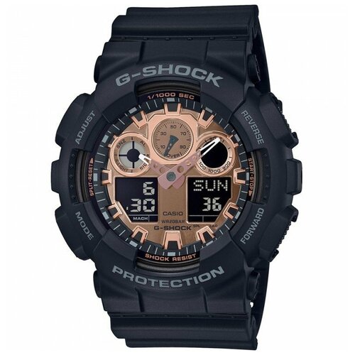 фото Наручные часы casio g-shock ga-100mmc-1a, черный, золотой