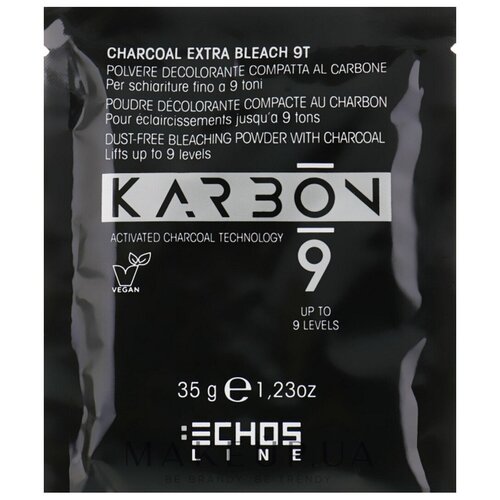 фото Порошок karbon 9 для осветления волос echos line до 9 тонов угольный 35 г echosline