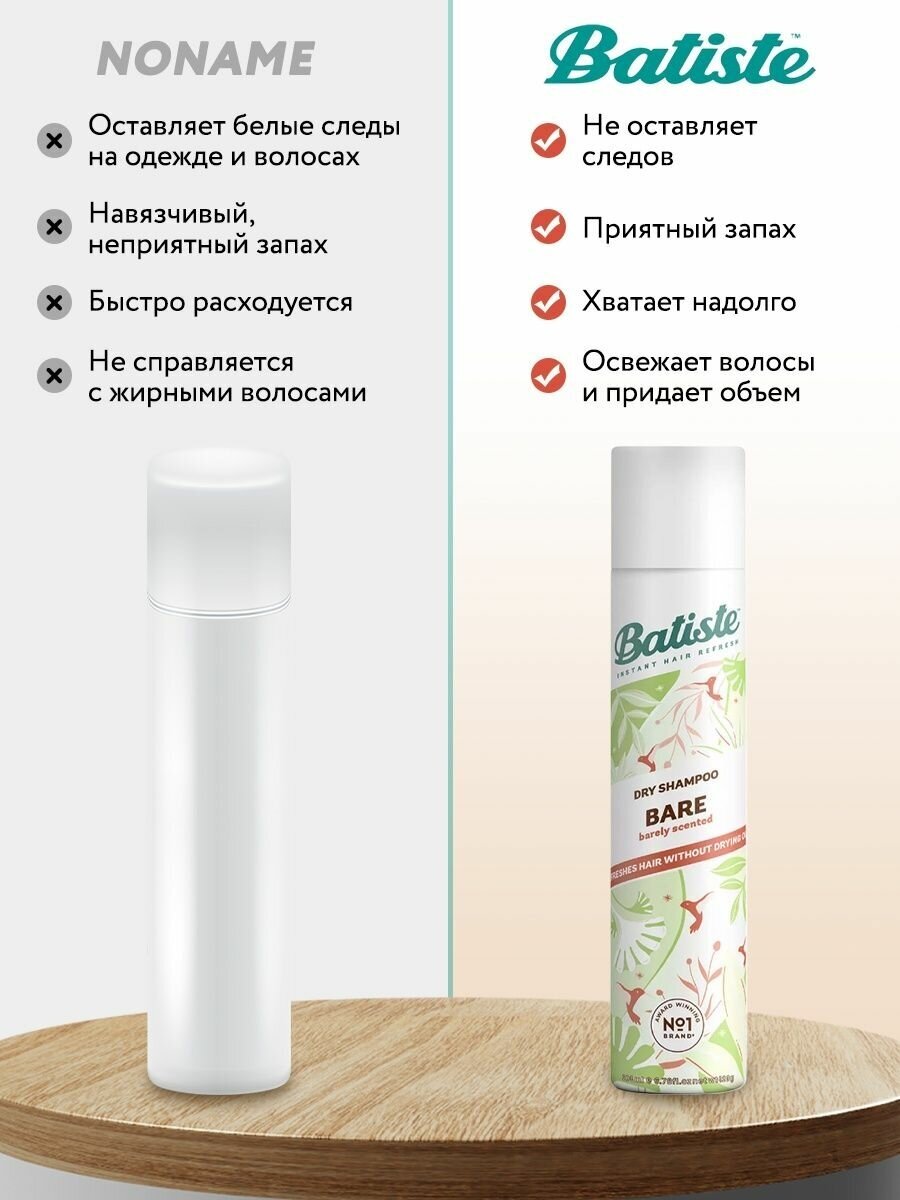 BATISTE Сухой шампунь для прикорневого объема волос Bare, 2 шт