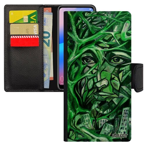 фото Чехол книжка на смартфон samsung galaxy a50, "взгляд" абстракция картина utaupia