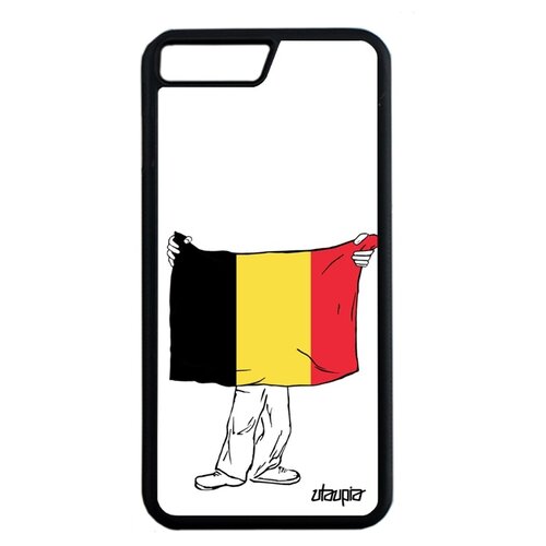 фото Чехол для мобильного apple iphone 8 plus, "флаг бельгии с руками" туризм путешествие utaupia