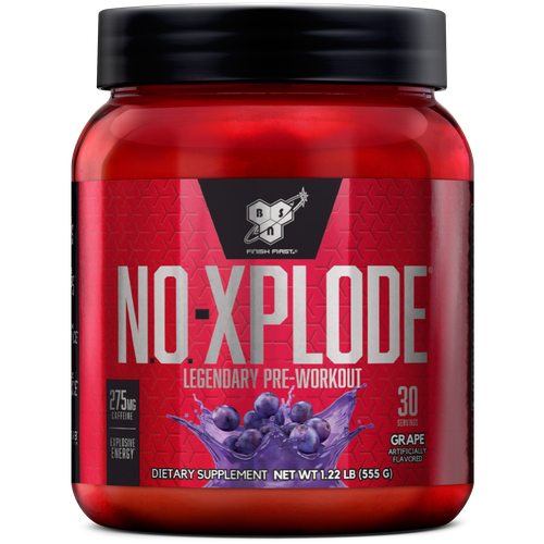 bsn n o xplode legendary pre workout со вкусом фруктового пунша 555 г 1 22 фунта Предтренировочный комплекс BSN N.O.-Xplode виноград 555 г 1 шт.