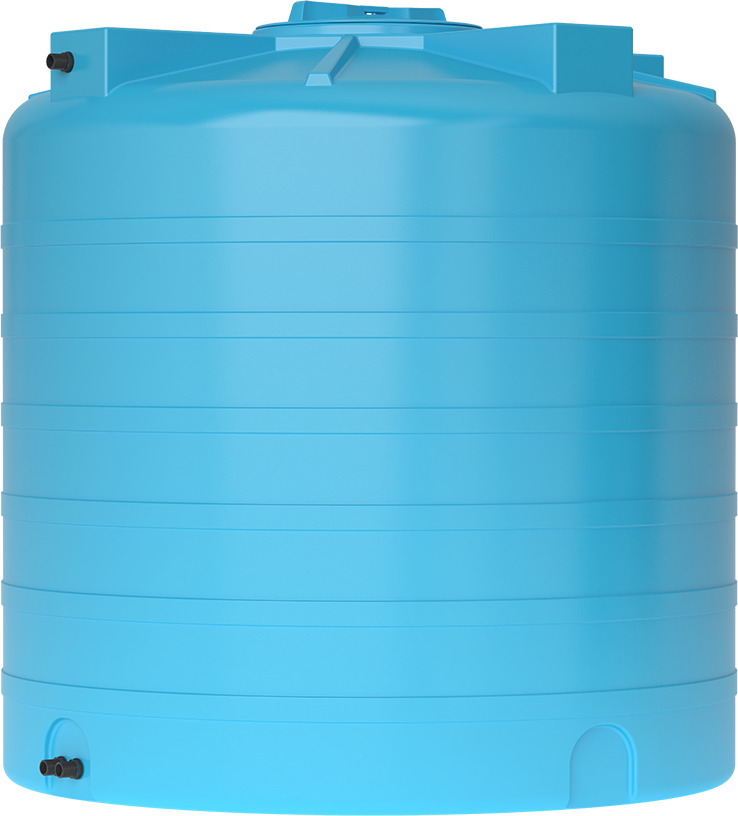 Емкость на 1000 литров синий для воды и других продуктов, высота- 1,18 м. ширина (диаметр) -1,12 м в комплекте со штуцерами пластиковая бочка, бак - фотография № 1