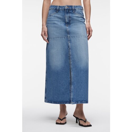 Юбка Befree джинсовая, макси, разрез, карманы, размер L/XL, синий