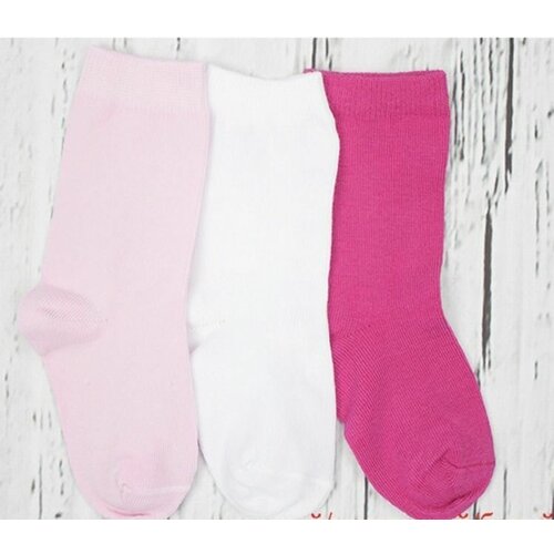 Носки cherubino 3 пары, размер 14, розовый, белый