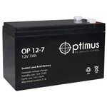 Аккумулятор AGM герметичный тяговый слаботочный Optimus OP 1207 151х65х94 мм 12 V Вольт / 7 Ah Ач - изображение