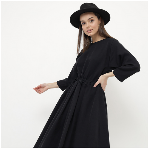 фото Платье оверсайз с кулиской черное blumig р.42-52