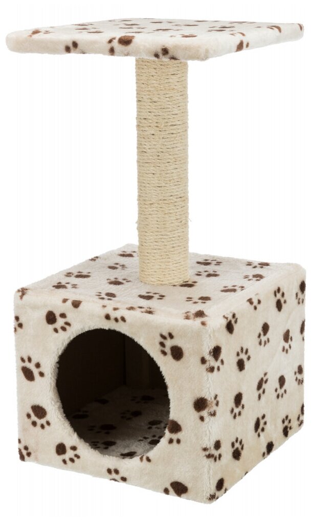 Домик для кошки Zamora с рисунком Кошачьи лапки, 61 см, бежевый, Trixie (товары для животных, 43354) - фотография № 3